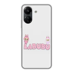 Чехол с принтом Лабубу для Xiaomi POCO C65 (Логотип Лабубу)