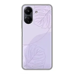 Чехол цветочный дизайн для Xiaomi POCO C65 (Монстера фиолетовая)
