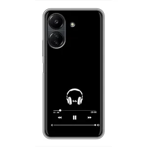 Чехол с картинками на черном фоне для Xiaomi POCO C65 (Плеер)