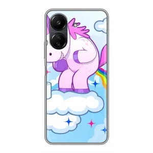 Чехол Unicorn на Xiaomi POCO C65 (Радуга единорожка)
