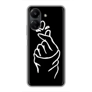 Чехлы (Знак сердечка) на Xiaomi POCO C65 (Сердце на черном)