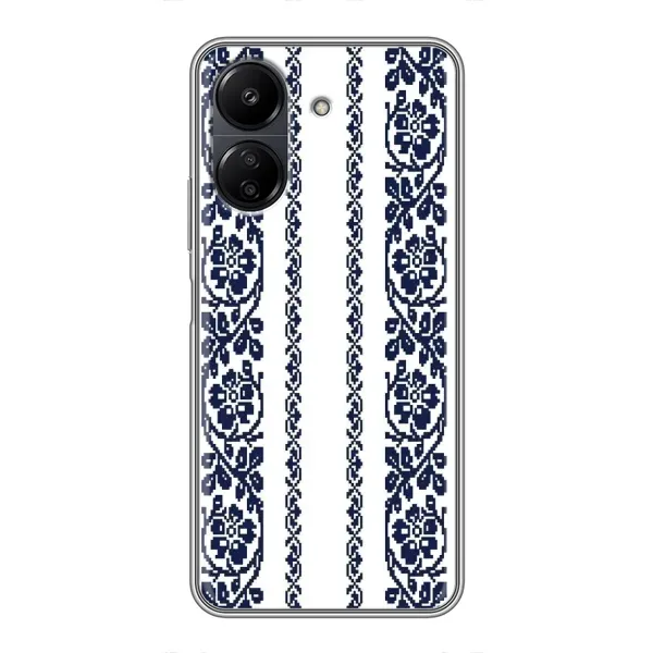 Чехол с рисунком «Синяя вышиванка» для Xiaomi POCO C65 Чехол с рисунком «Синяя вышиванка» для Xiaomi POCO C65