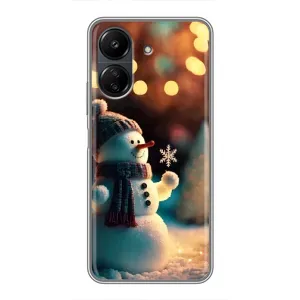 Чехлы на Новый Год Xiaomi POCO C65 (Снеговик праздничный)