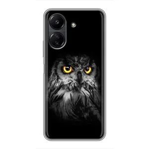 Чохли з принтом СОВИ для Xiaomi POCO C65 (Сова на чорному)