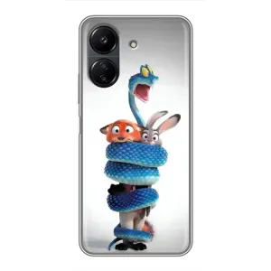 Силиконовый чехол с принтом Зоотрополіс для Xiaomi POCO C65 (Змея Зоо)