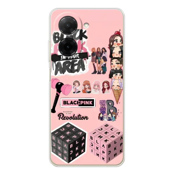 Чехол с рисунком «BLACK PINK коллаж» для Xiaomi Poco C71