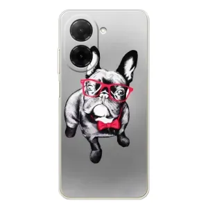 Чехол (ТПУ) Милые собачки для Xiaomi Poco C71 (Бульдог в очках)