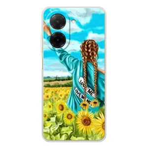 Чехол Стильные девушки на Xiaomi Poco C71 (Девушка на поле)