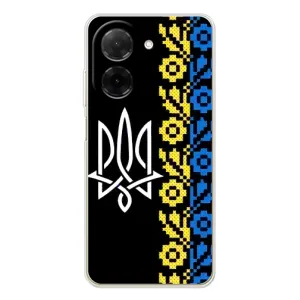 Силиконовый Чехол на Xiaomi Poco C71 (Герб и вышыванка)