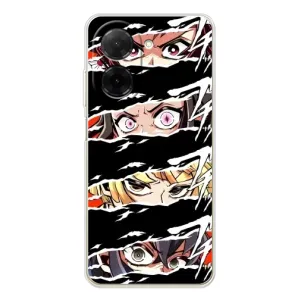 Силиконовые чехлы с глазами Anime для Поко С71 (Глаза на чорном)