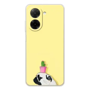 Бампер для Xiaomi Poco C71 с картинкой "Песики" (Кактус на голове)