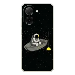 Силиконовый Чехол с принтом "Космонавты" на Xiaomi Poco C71 (Космонавт на рыбалке)