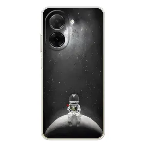 Силиконовый Чехол с принтом "Космонавты" на Xiaomi Poco C71 (Космонавт романтик)