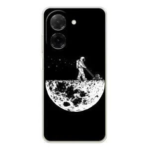 Силиконовый Чехол с принтом "Космонавты" на Xiaomi Poco C71 (Космонавт)