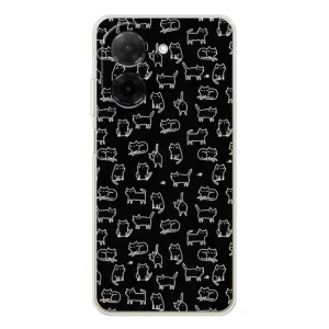Чехол на тематику: Коты для Xiaomi Poco C71 (Котики на черном)