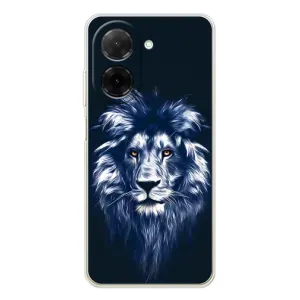 Чехол с картинкой на Xiaomi Poco C71 (Лев - синий)