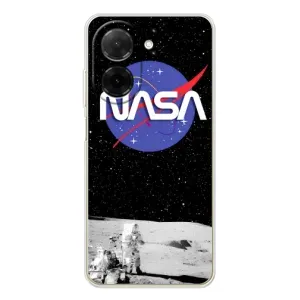 Силиконовый бампер с принтом "Наса" на Xiaomi Poco C71 (Nasa на луне)