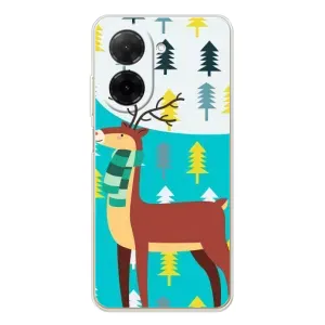 Силиконовый бампер с картинкой животных для Xiaomi Poco C71 (Олень с шарфом)