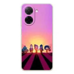 Силиконовый Чехол на Xiaomi Poco C71 с картинкой Brawl Stars (Персонажи в закате)