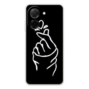 Чехлы (Знак сердечка) на Xiaomi Poco C71 (Сердце на черном)