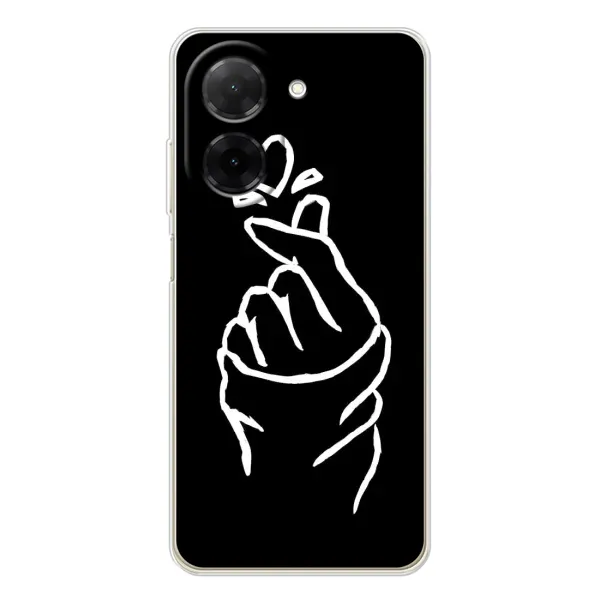 Чехол с рисунком «Сердце на черном» для Xiaomi Poco C71 Чехол с рисунком «Сердце на черном» для Xiaomi Poco C71