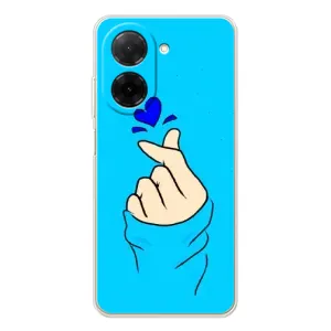 Чехлы (Знак сердечка) на Xiaomi Poco C71 (Сердце на синем)