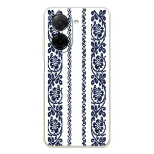 Силиконовый Чехол на Xiaomi Poco C71 с картинкой Вышиванки (Синяя вышиванка)