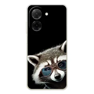 Силиконовый Чехол с Енотами на Xiaomi Poco C71 (Стильный Енот)