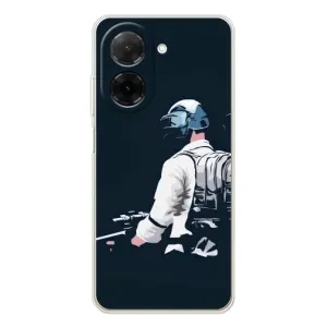 Силиконовый чехол с картинкой "Герой Pubg" на Xiaomi Poco C71 (В экиперовке)
