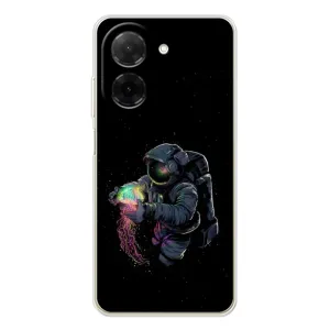 Силиконовый Чехол с принтом "Космонавты" на Xiaomi Poco C71 (В руках земля)