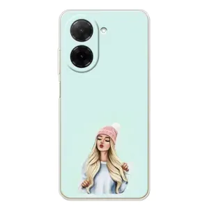 Силиконовый Чехол на Xiaomi Poco C71 с картинкой Стильных Девушек (В шапке)