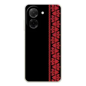 Силиконовый Чехол на Xiaomi Poco C71 с картинкой Вышиванки (Вышиванка на черном)