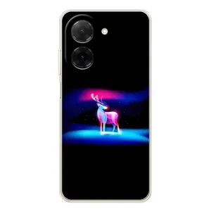 Силиконовый бампер с картинкой животных для Xiaomi Poco C71 (Яркий олень)