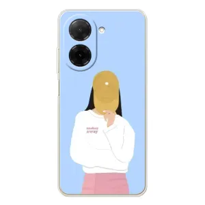 Силиконовый Чехол на Xiaomi Poco C71 с картинкой Стильных Девушек (Желтая кепка)