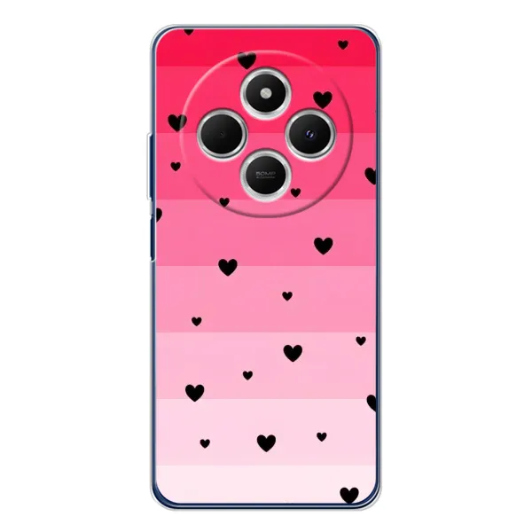 Чехол с рисунком «Чорные сердечки» для Xiaomi Poco C75 Чехол с рисунком «Чорные сердечки» для Xiaomi Poco C75