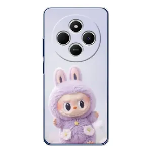 Чехол с принтом Лабубу для Xiaomi Poco C75 (Фиолетовый Лабубу)