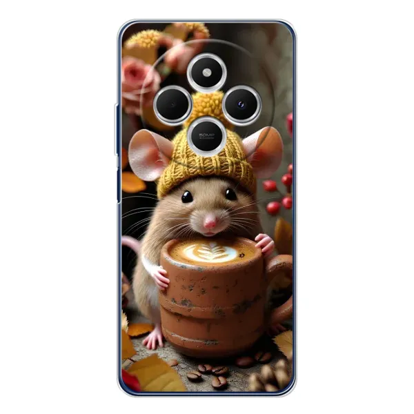 Чехол с рисунком «Мышка с кофе» для Xiaomi Poco C75 Чехол с рисунком «Мышка с кофе» для Xiaomi Poco C75
