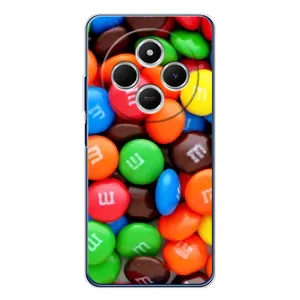 Чехол с изображением вкусной еды для Xiaomi Poco C75 (Разноцветные M&M'S)