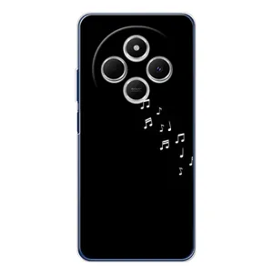 Чохол з картинками на чорному фоні для Xiaomi Poco C75 (Ноти)