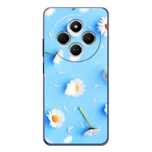 Чохол з Квітами для Xiaomi Poco C75 (ромашки на блакитному)