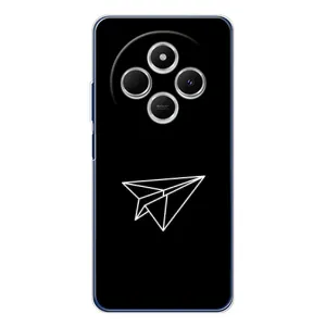 Чохол з картинками на чорному фоні для Xiaomi Poco C75 (Літак)