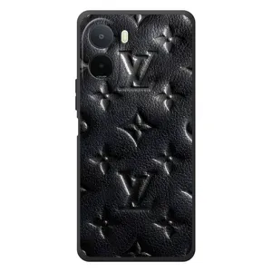 Текстурный Чехол Louis Vuitton для Сяоми Поко С81 Про (Черный ЛВ)