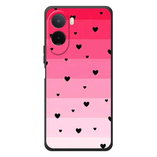 Чехол с рисунком «Чорные сердечки» для Xiaomi Poco C81 Pro Чехол с рисунком «Чорные сердечки» для Xiaomi Poco C81 Pro
