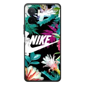 Силіконовый Чохол на Xiaomi Poco C81 Pro з картинкою НАЙК (Квітковий Nike)