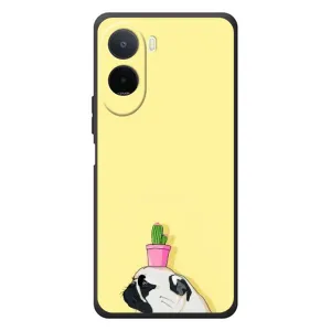 Бампер для Xiaomi Poco C81 Pro с картинкой "Песики" (Кактус на голове)