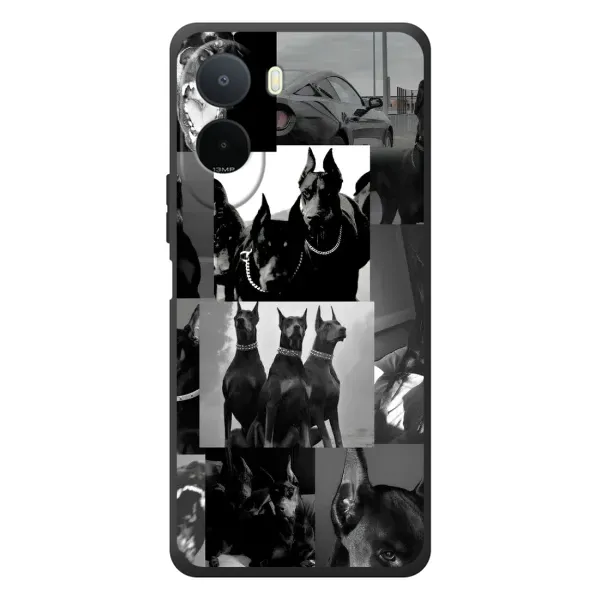 Чехол с рисунком «Коллаж Доберман» для Xiaomi Poco C81 Pro