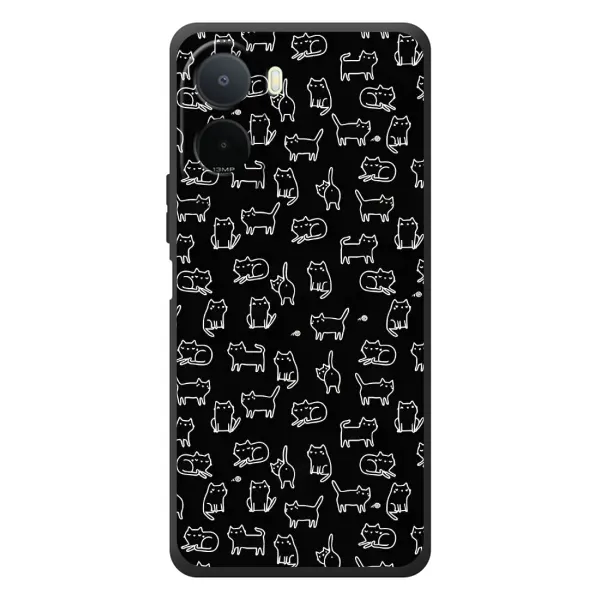 Чехол с рисунком «Котики на черном» для Xiaomi Poco C81 Pro Чехол с рисунком «Котики на черном» для Xiaomi Poco C81 Pro