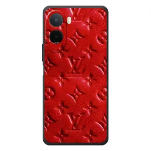 Текстурный Чехол Louis Vuitton для Сяоми Поко С81 Про (Красный ЛВ)