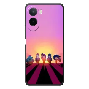 Силиконовый Чехол на Xiaomi Poco C81 Pro с картинкой Brawl Stars (Персонажи в закате)