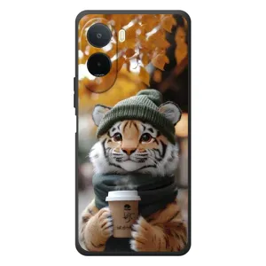 Печатный чехол «Зверята с кофе» для Xiaomi Poco C81 Pro (Тигр с кофе)